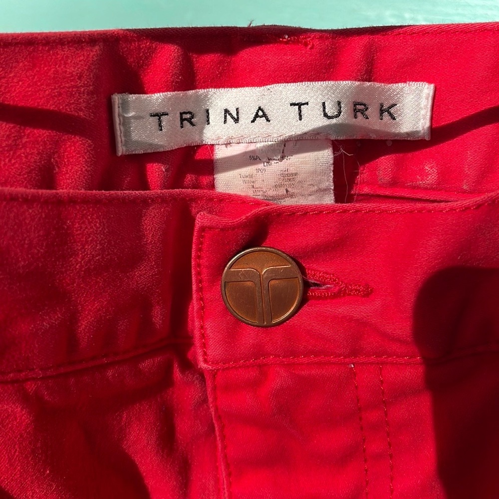 Trina Turk Brushed Red pants sz 4